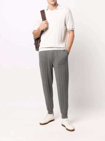 Brunello Cucinelli ribbed-knit polo shirt outlook