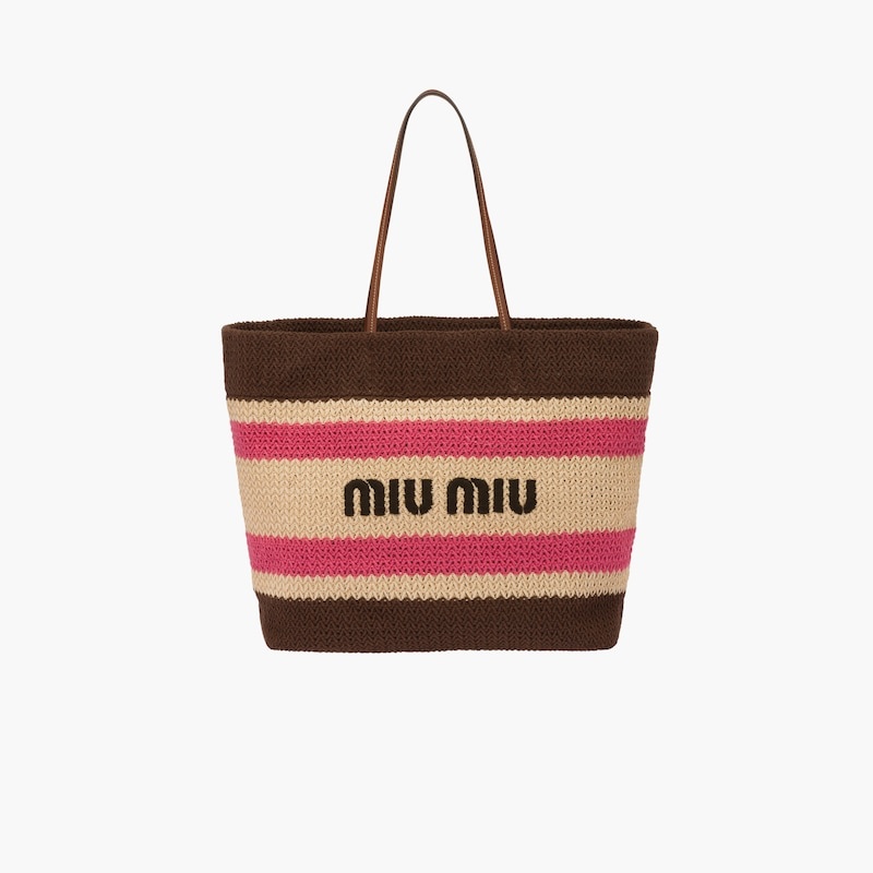 Raffia and cotton tote bag - 2