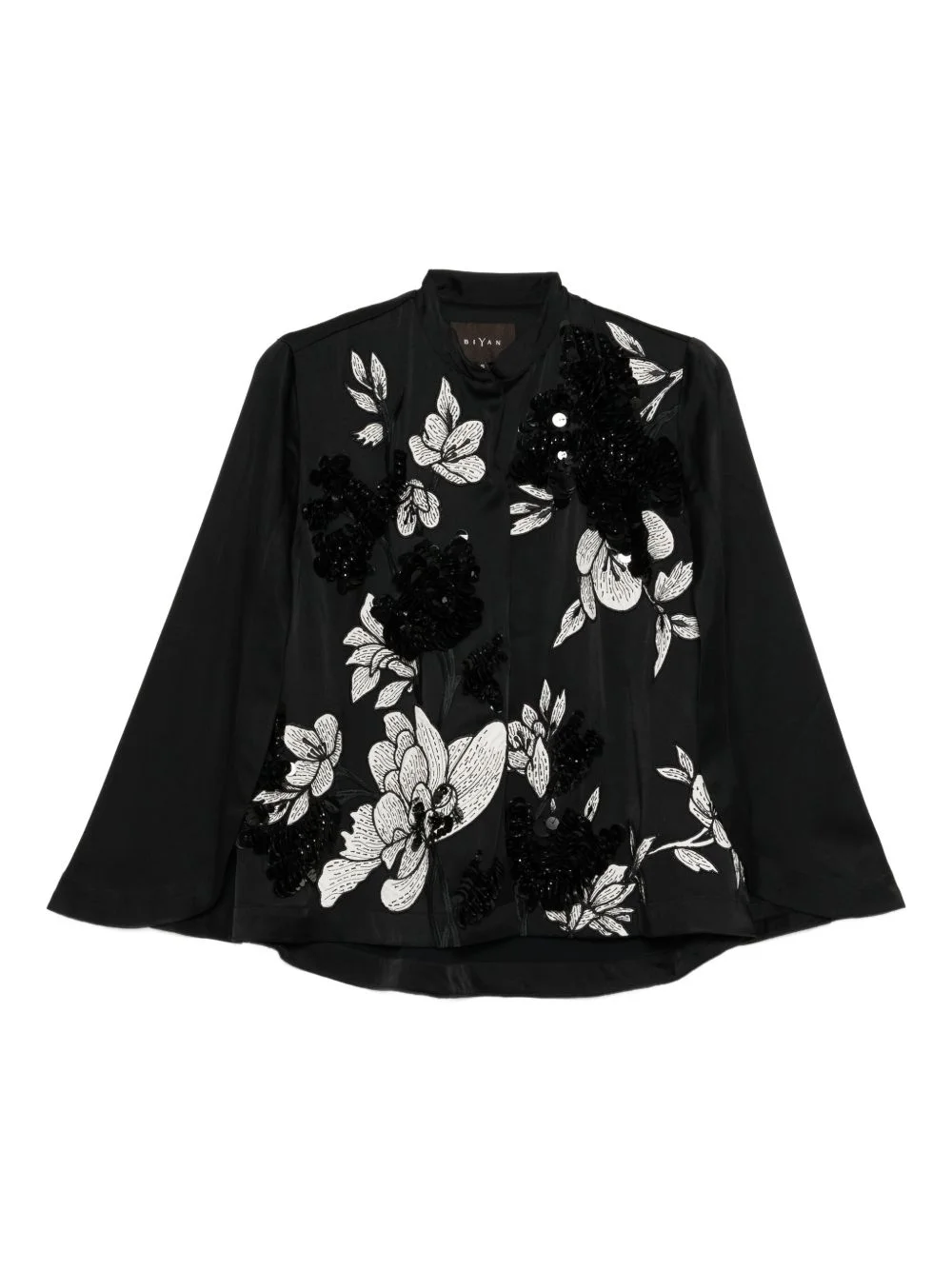 floral-embroidered jacket - 1