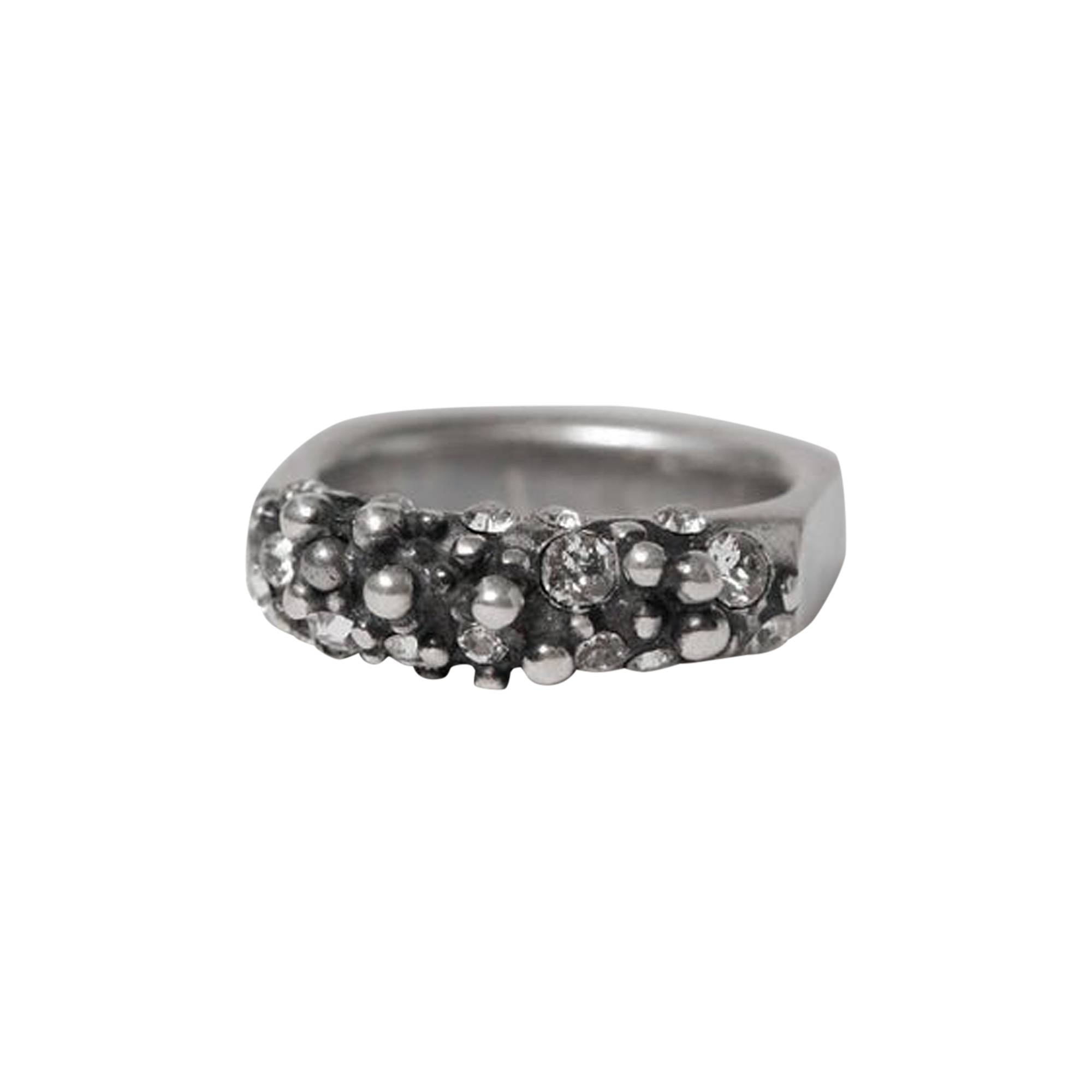 Ann Demeulemeester Hubertine Ring With Small Stones 'Silver' - 1