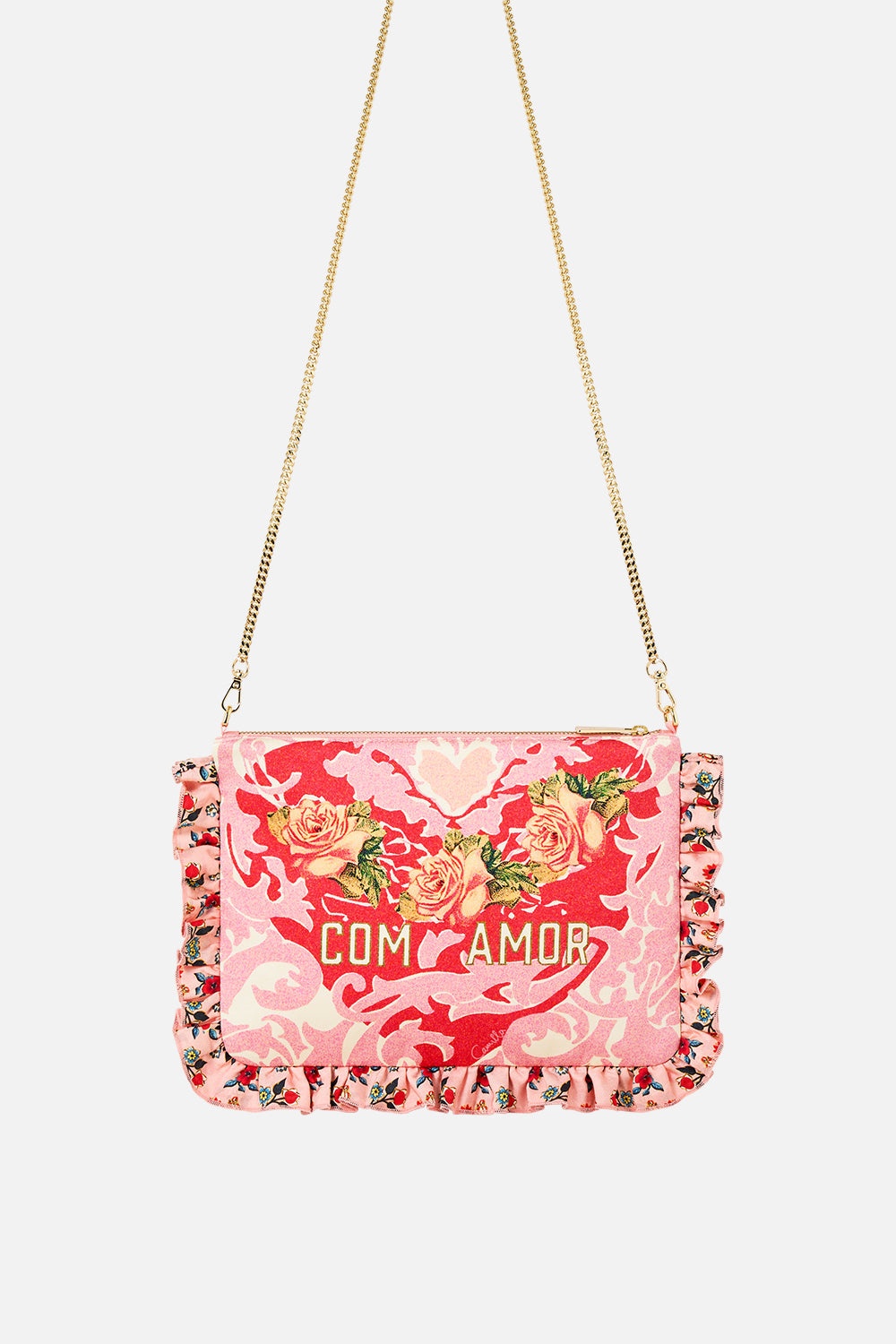 FRILL EDGE CROSSBODY BAG WITH CHAIN STRAP - 2