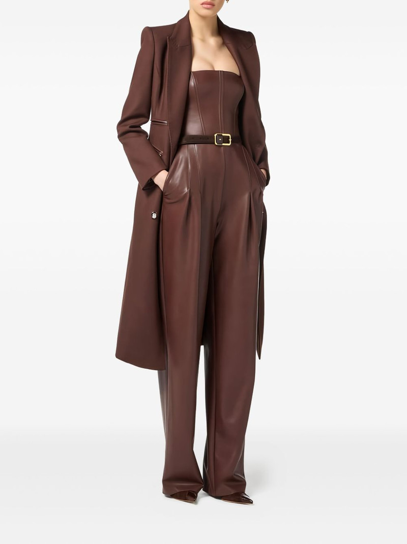 ELISABETTA FRANCHI enamelled-button double-breasted coat outlook