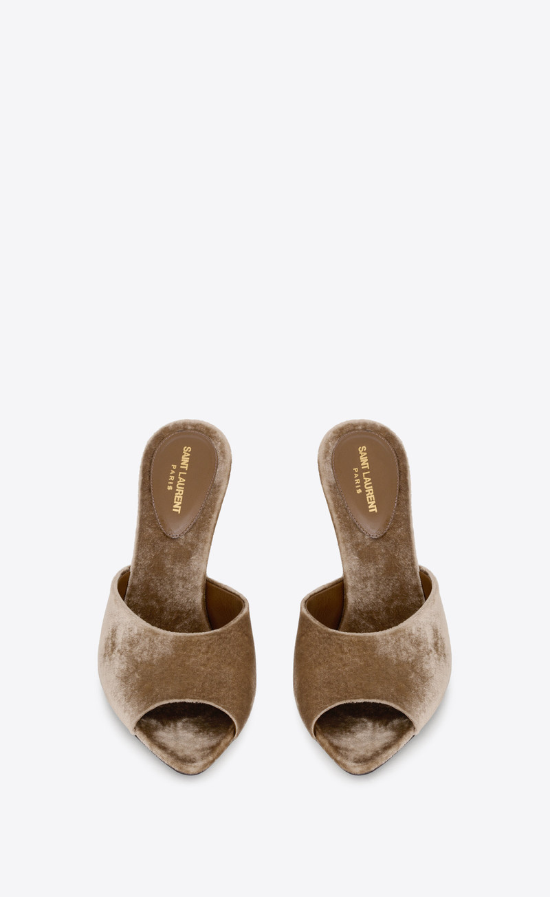 SAINT LAURENT suite mules in velvet outlook