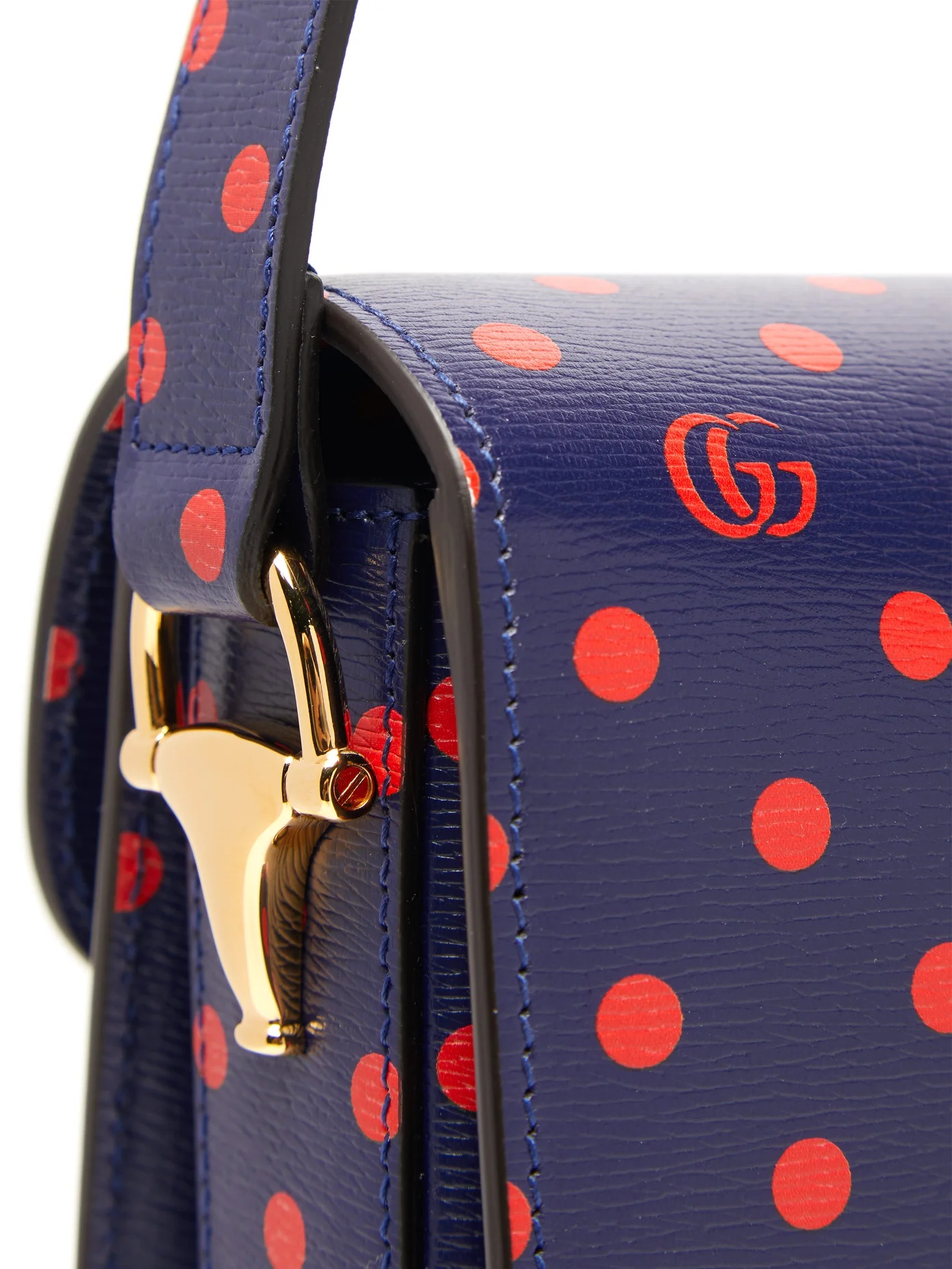 1955 Horsebit polka-dot leather shoulder bag - 6