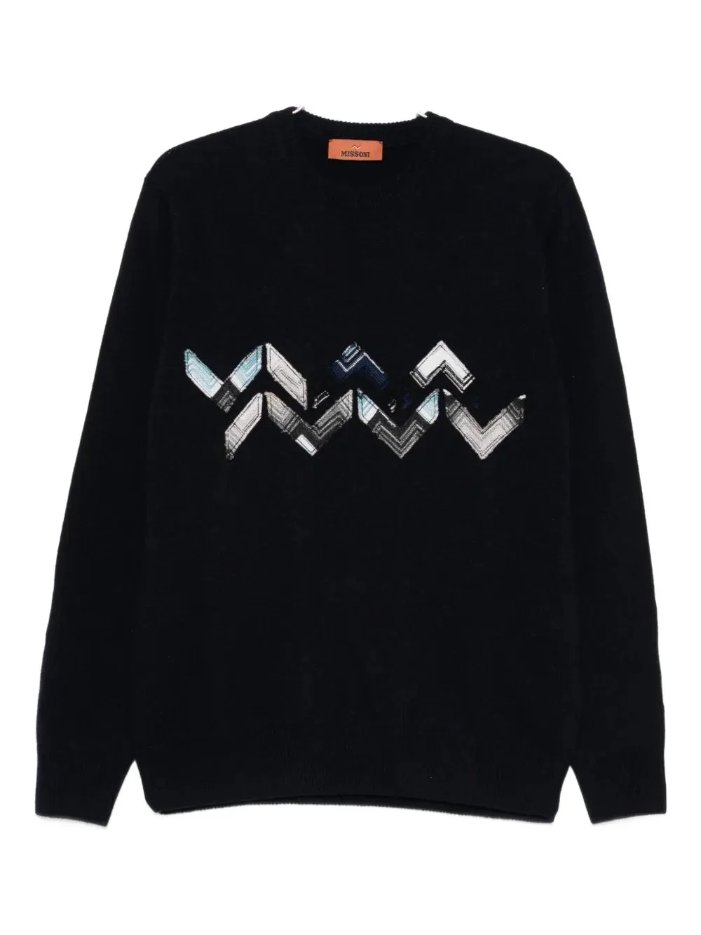 Wool Sweater With Zigzag Detail - 1