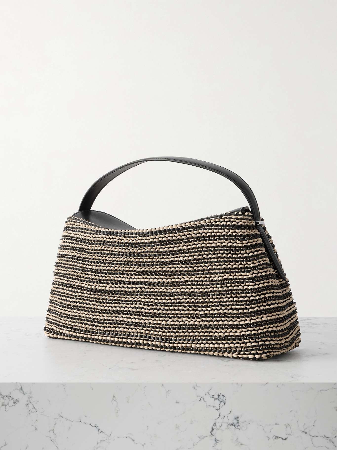T-Lock woven leather shoulder bag Black - 3