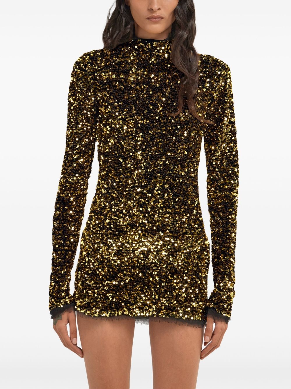 sequin-embellished mini dress - 3
