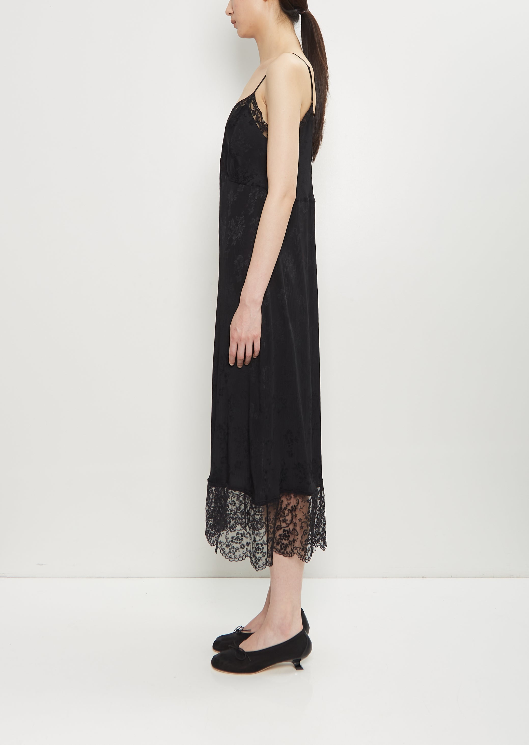 Brocade Lace Trim Slip Dress - 2