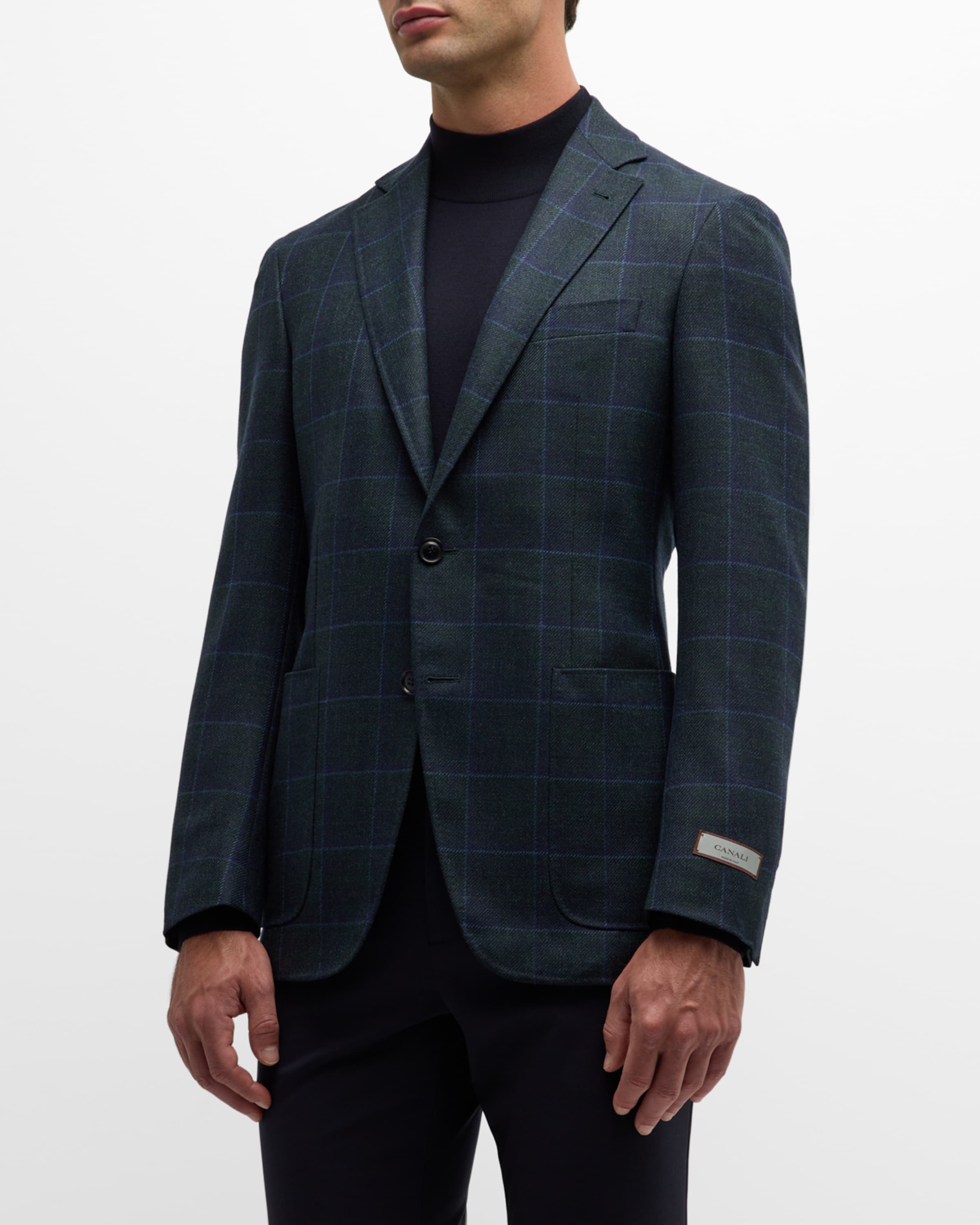 Men's Wool Windowpane Sport Coat - 2