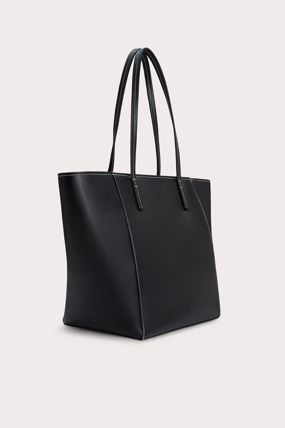 BY FAR CLUB TOTE BLACK BOX CALF LEATHER REVERSIBLE