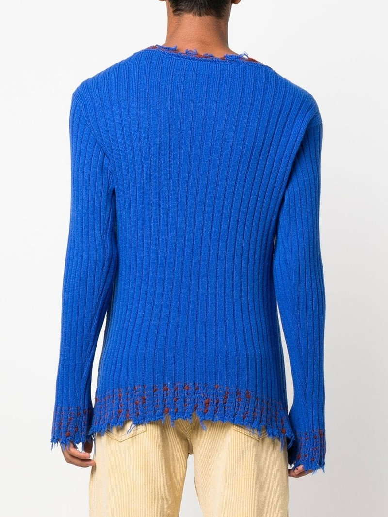 ribbed frayed-hem jumper 4