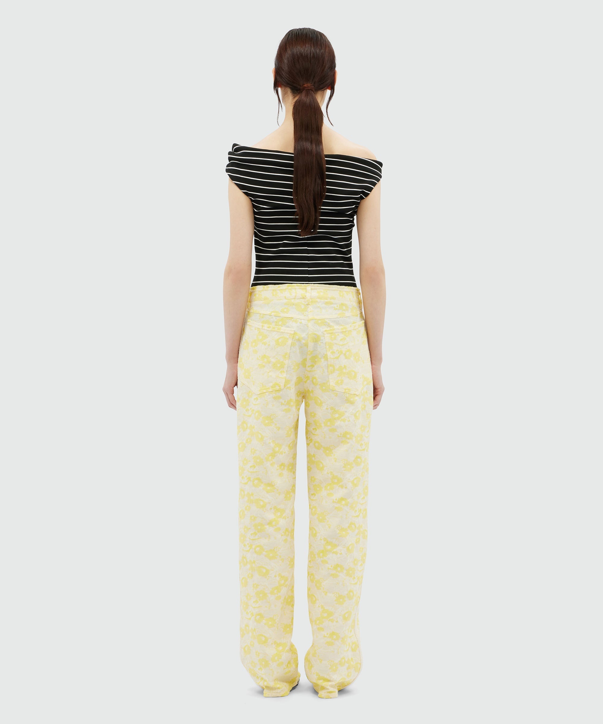 Pants with jacquard floral pattern - 3