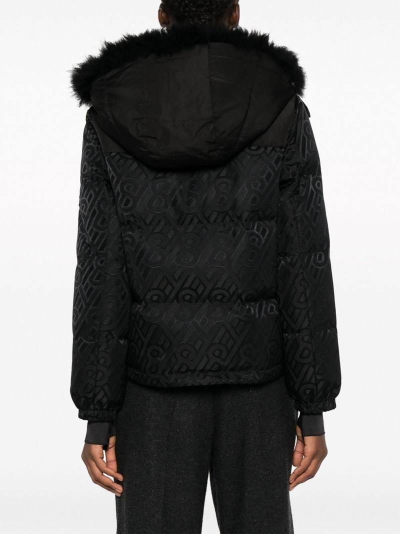 monogram-pattern hooded down jacket 4
