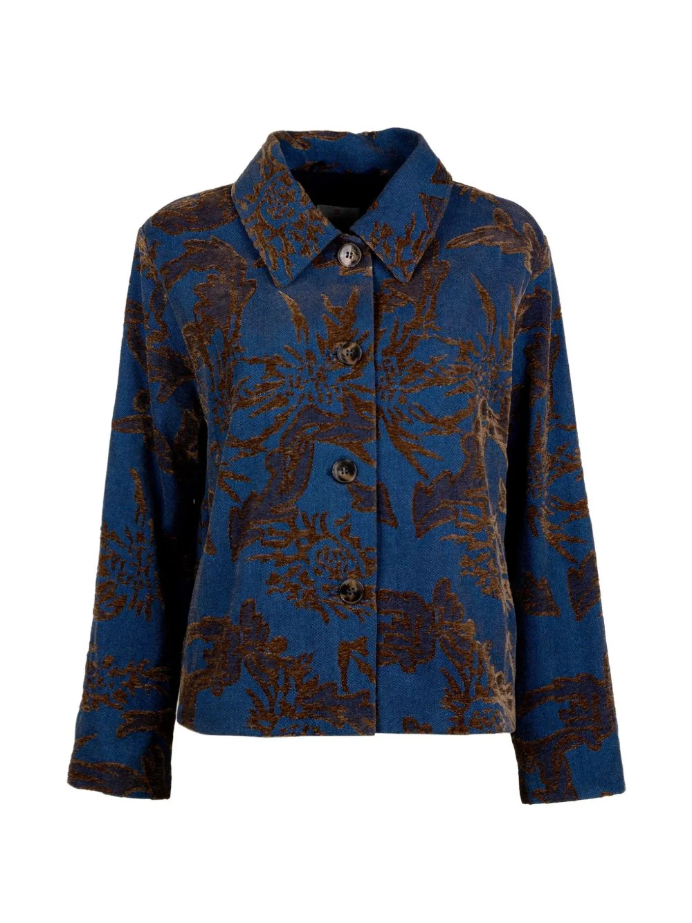 floral-pattern jacquard jacket - 1