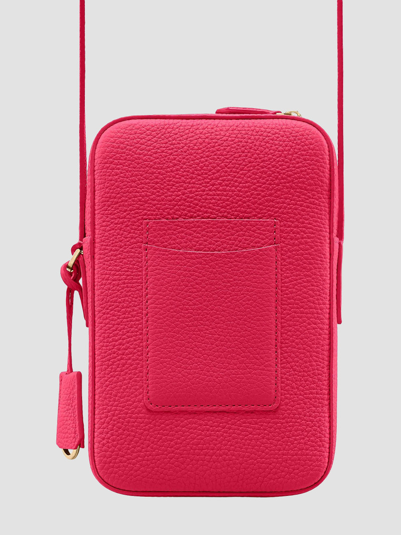 Leather Zip Phone Pouch - Shibuya Fuchsia 7