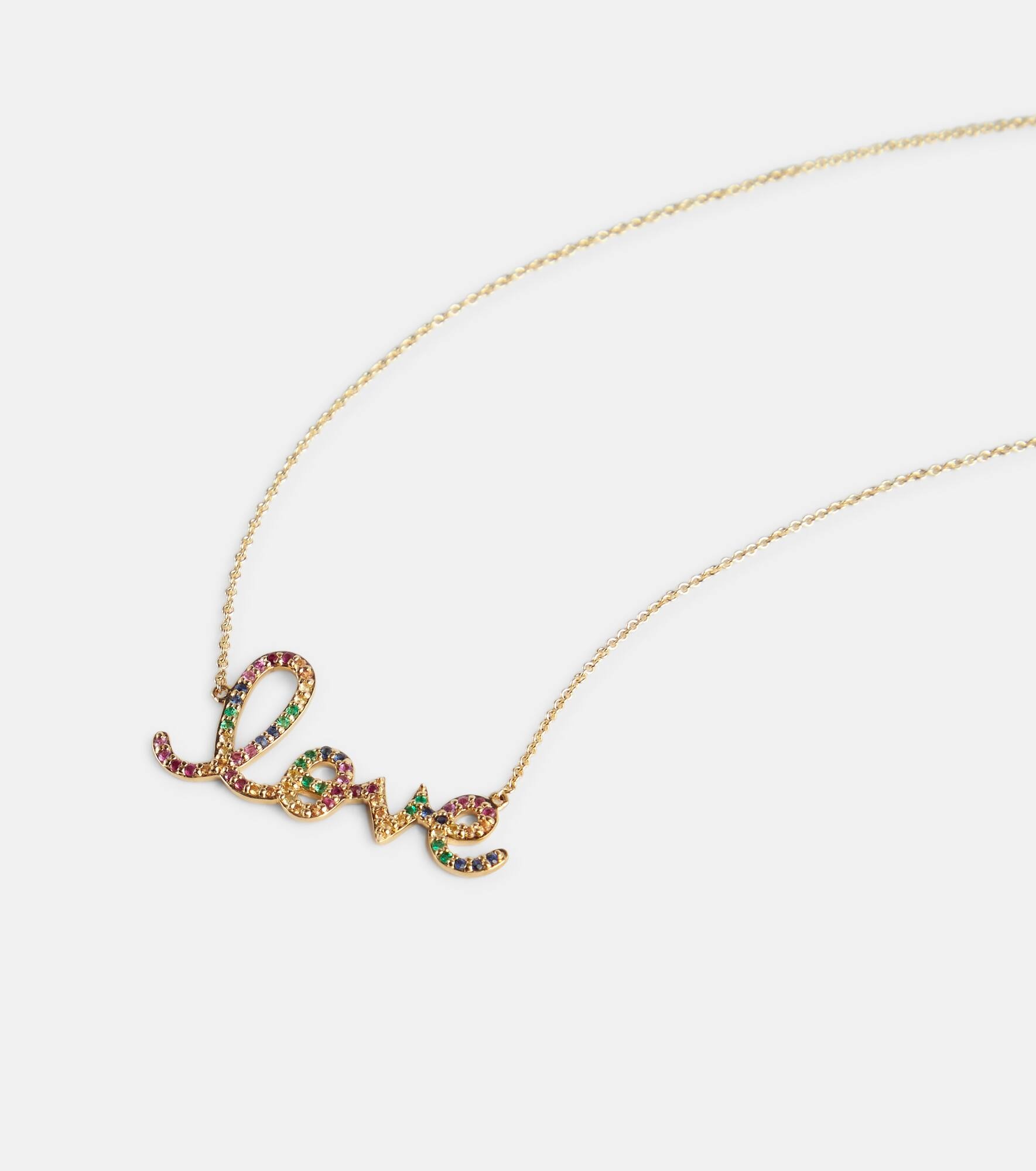 Love 14kt gold necklace with sapphires - 6