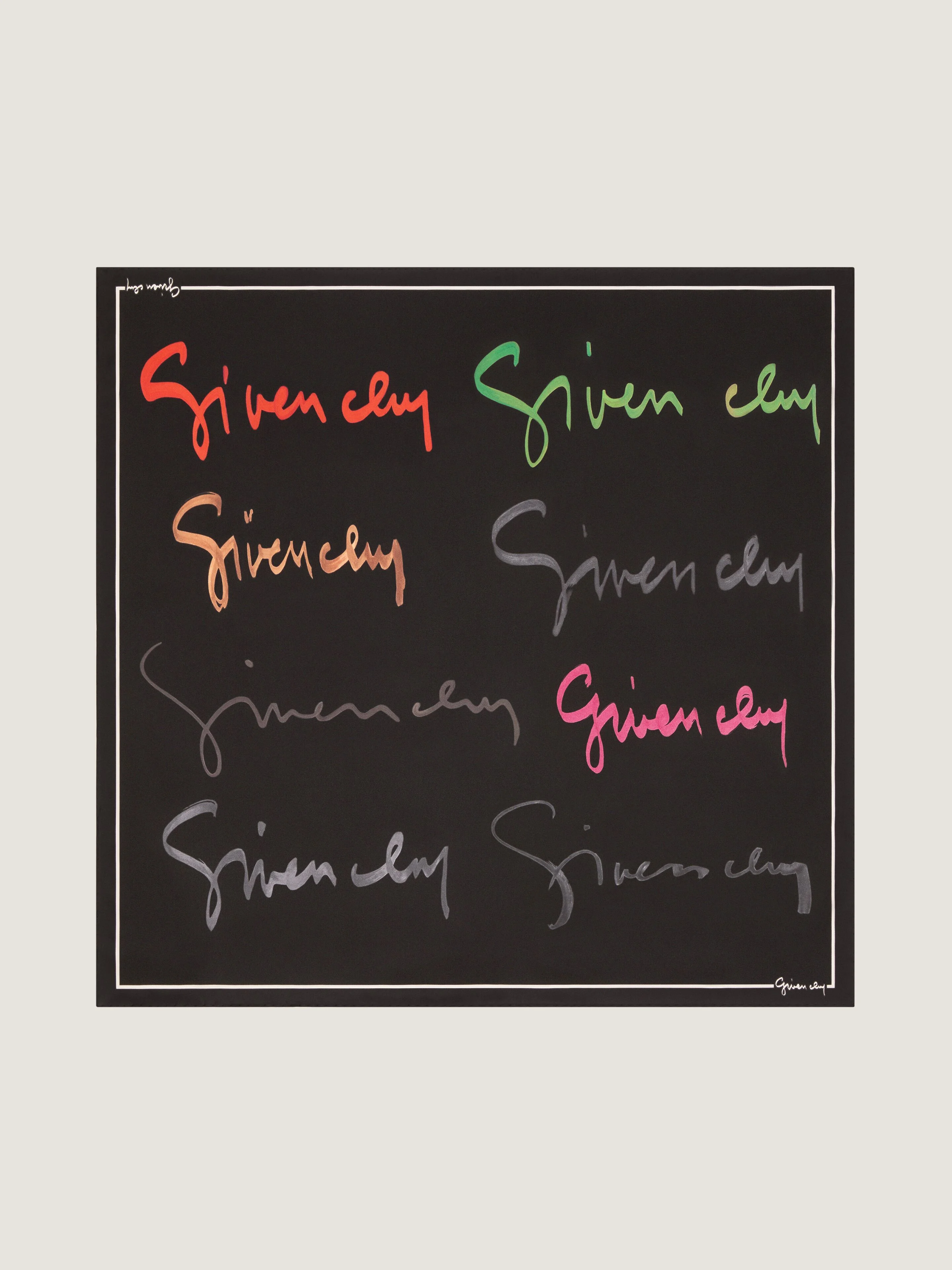 SQUARE IN SILK WITH MULTICOLORED GIVENCHY SIGNATURE - 1