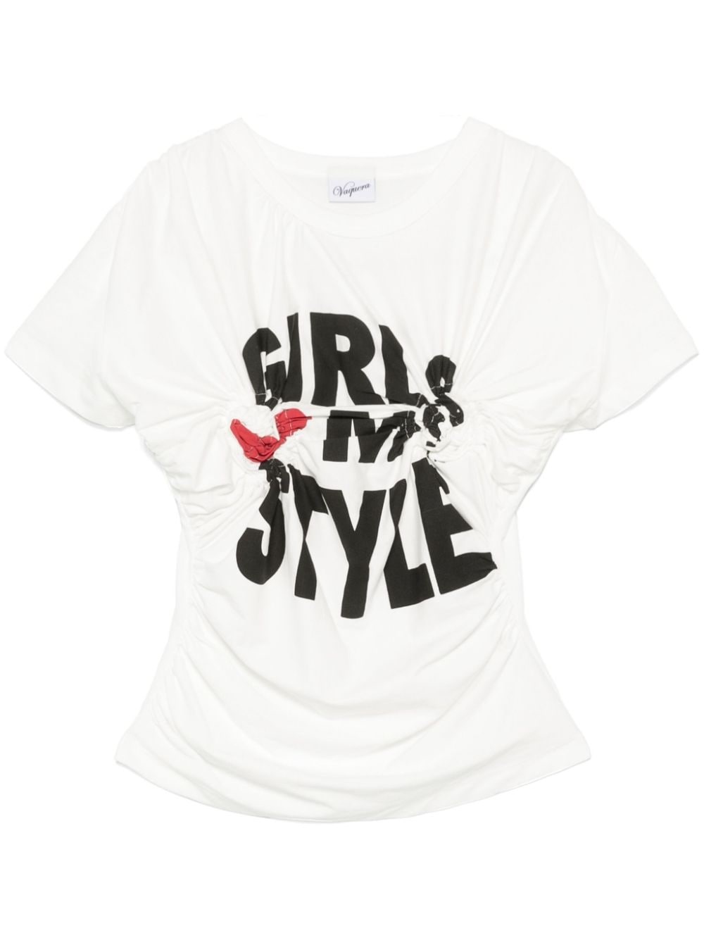 トップス Vaquera girls love my style graphic tee VAQUERA twist-detail T-shirt | REVERSIBLE