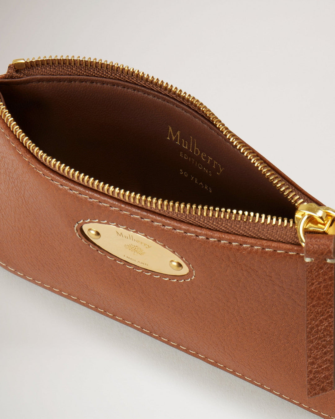 Mulberry Plaque Small Zip Coin Pouch Oak Nvt - 3