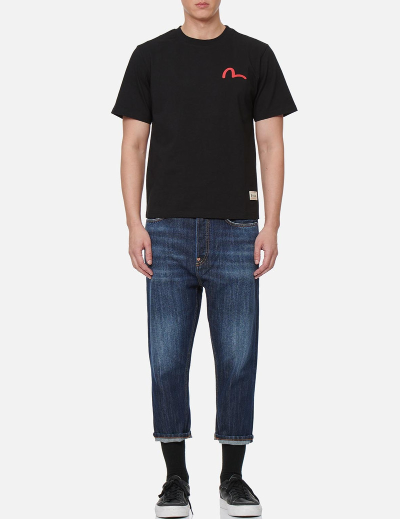 SEAGULL AND PROVERB PRINT CROPPED FIT JEANS #2027 6