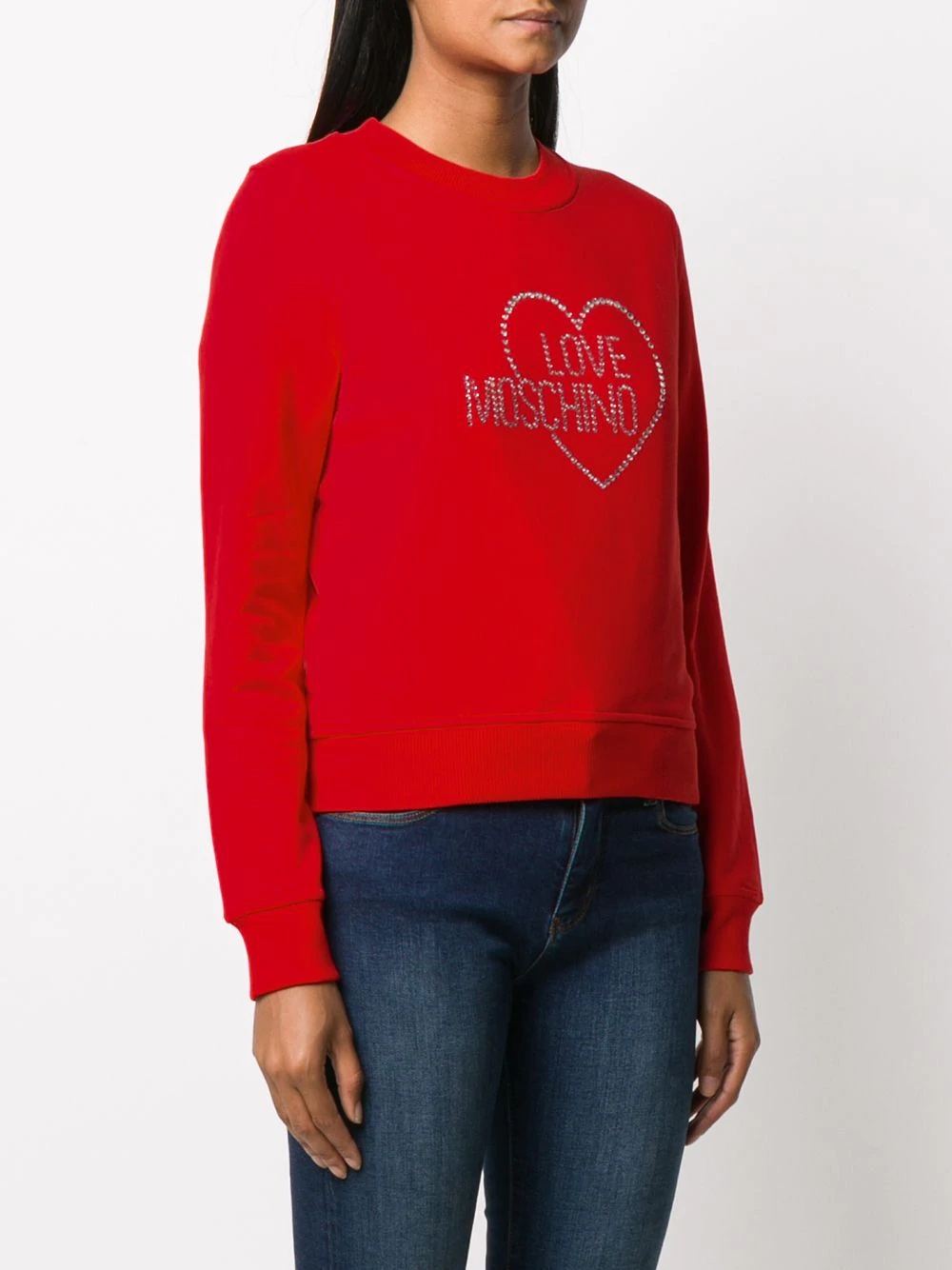 rhinestone-embellished logo sweatshirt - 3