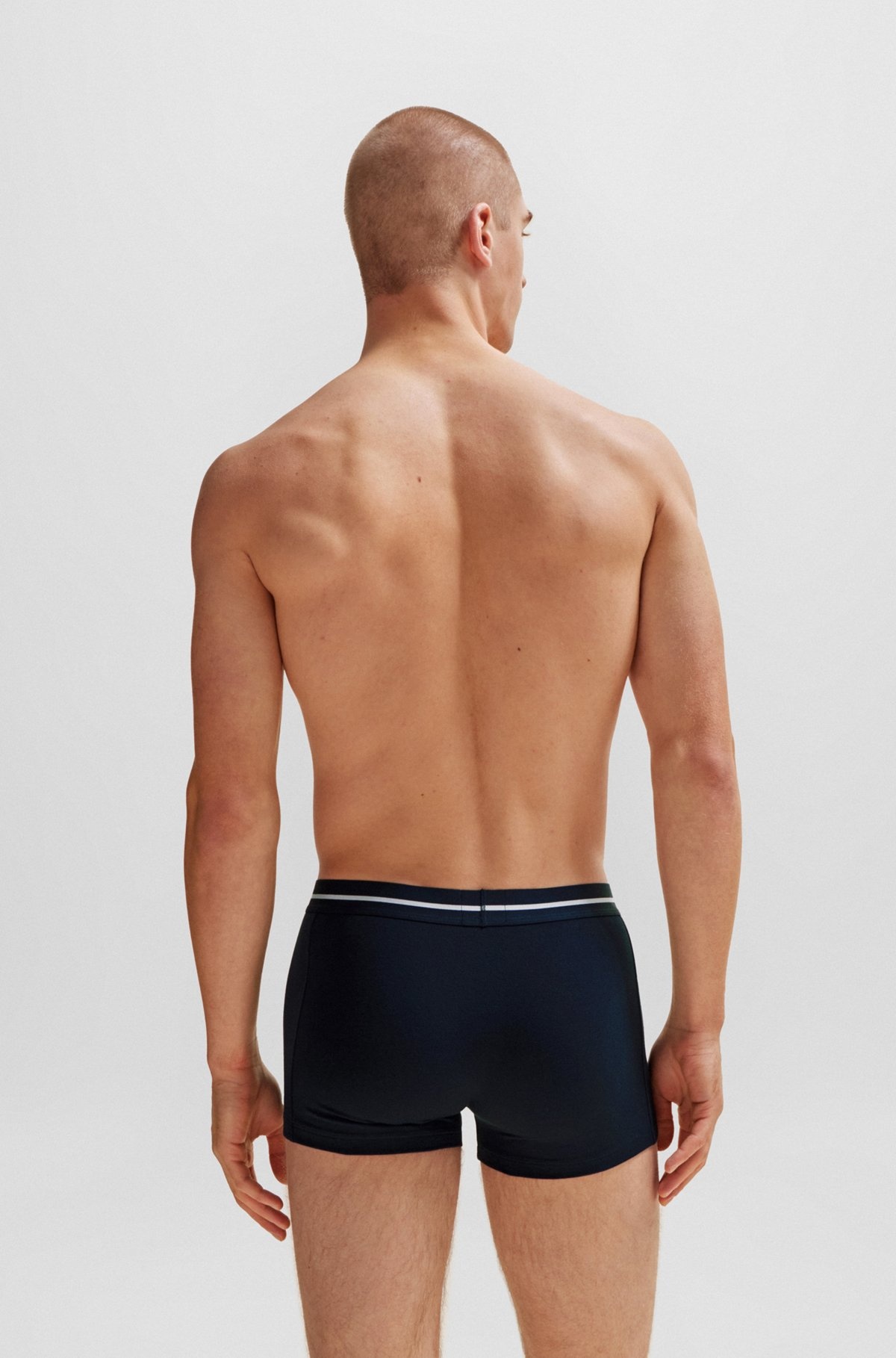 THREE-PACK OF STRETCH-COTTON TRUNKS WITH LOGO WAISTBANDS - 3