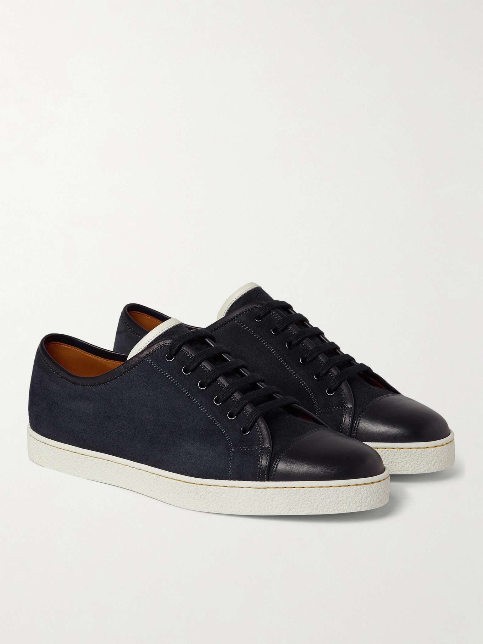 Levah Cap-Toe Brushed-Leather Sneakers - 4