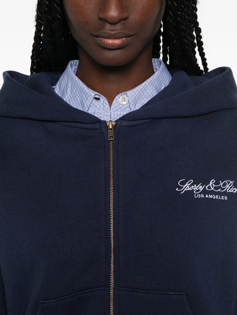 Sporty & Rich Logo-embroidered Zip-up Hoodie 5