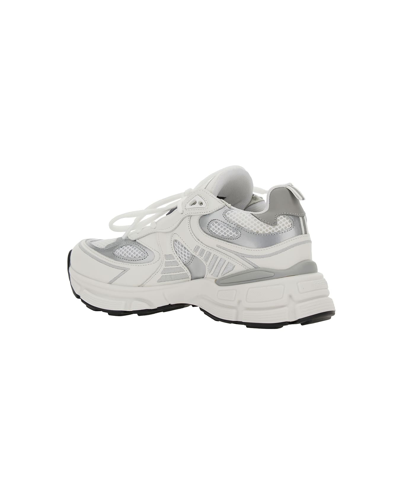 'marathon Ghost Runner' White Low Top Sneakers With Reflectivce Details In Leather Blend Woman - 3