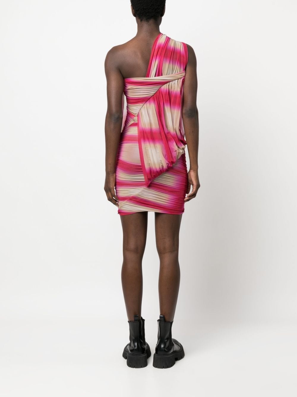 draped one-shoulder dress - 4
