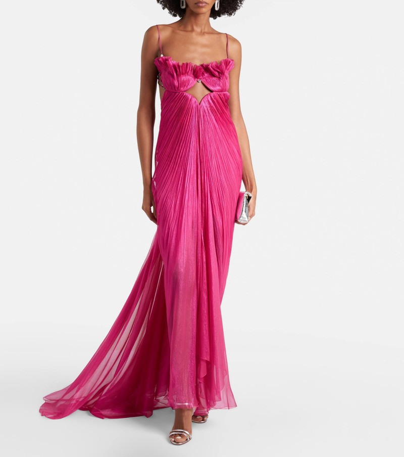 MARIA LUCIA HOHAN Lupita draped silk gown outlook