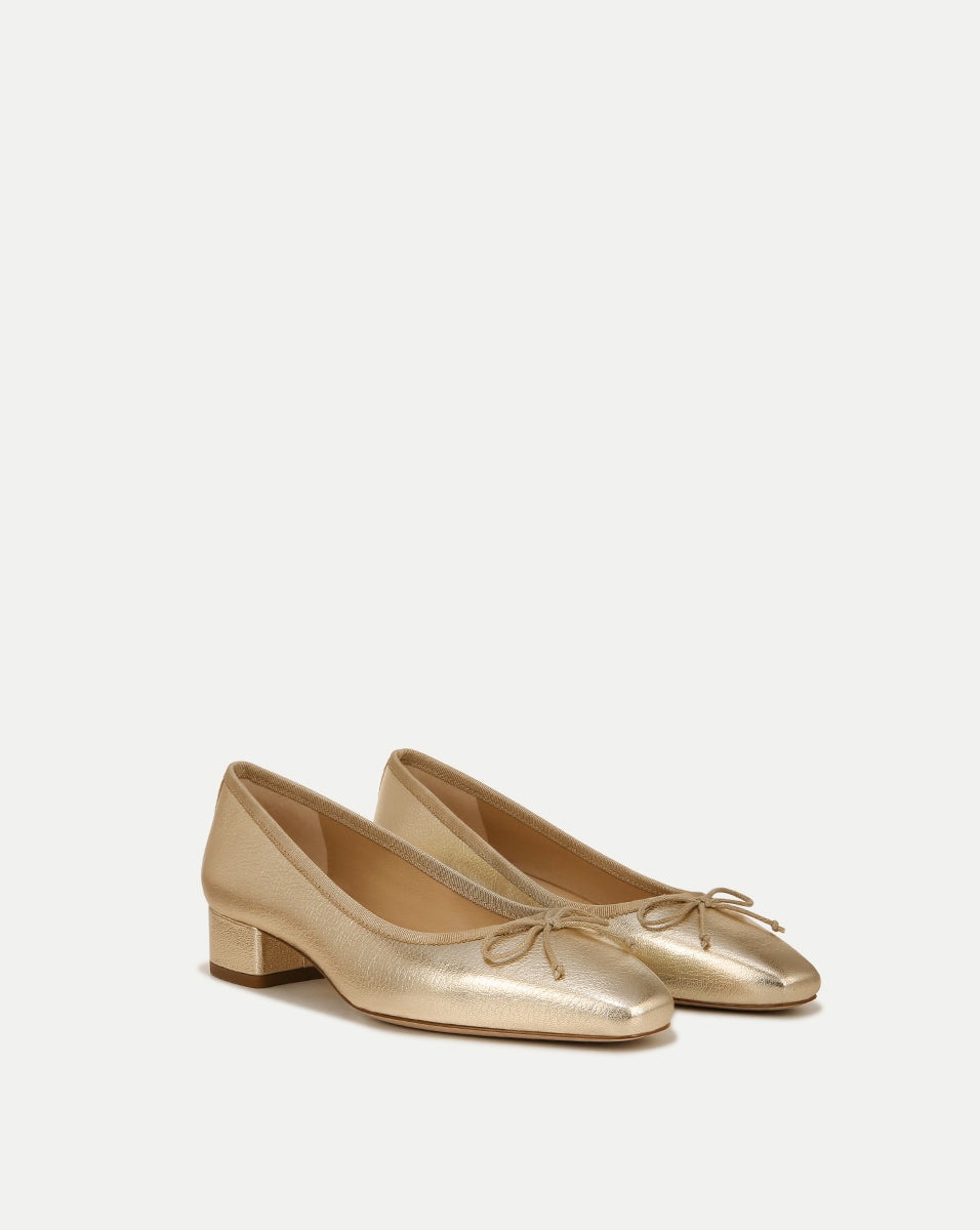 CECILE METALLIC LEATHER BALLET PUMP - 2
