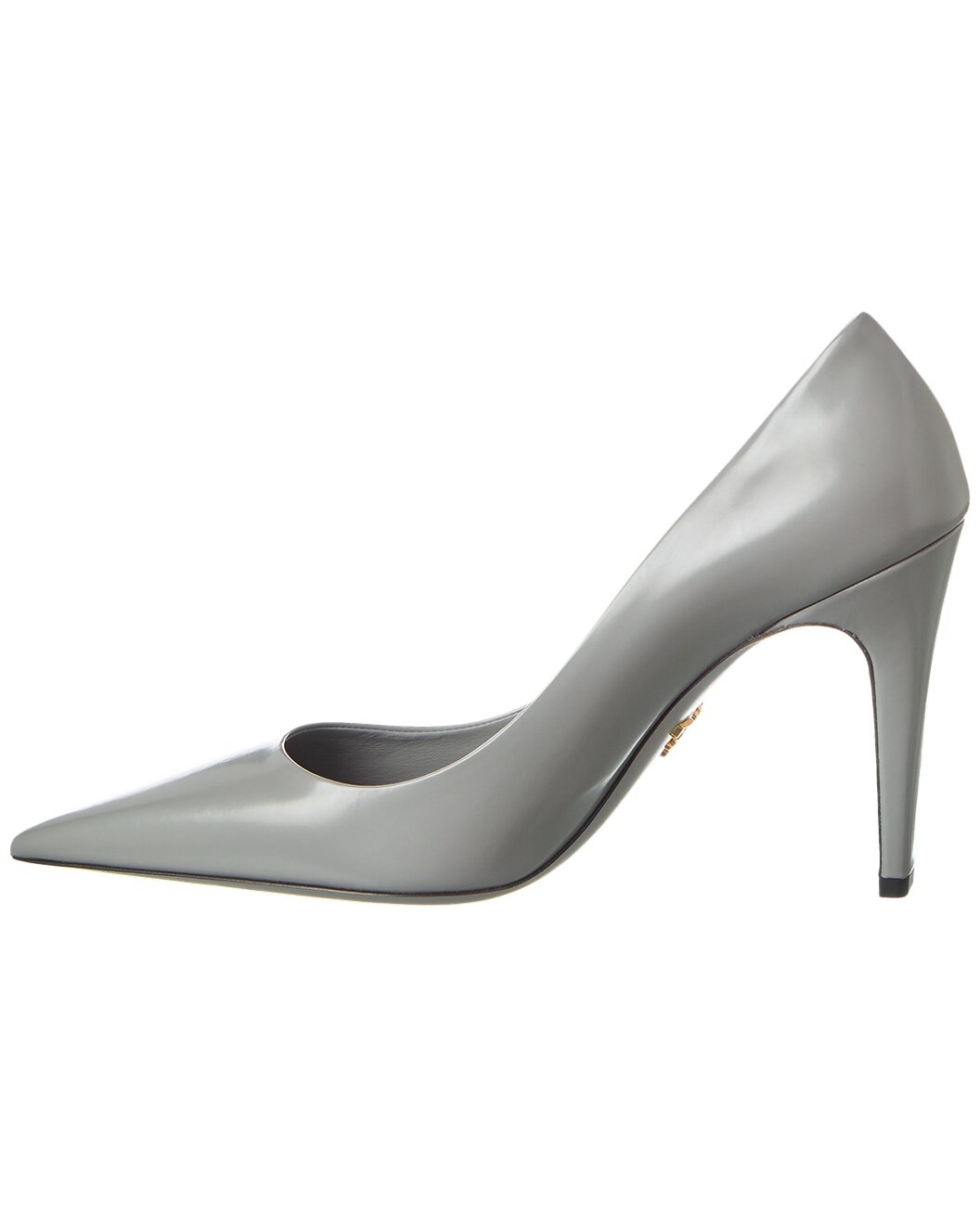 Prada Logo Leather Pointy-Toe Pump - 2