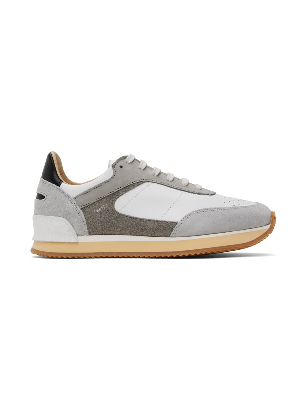 White & Gray Dash Low Sneakers - 1