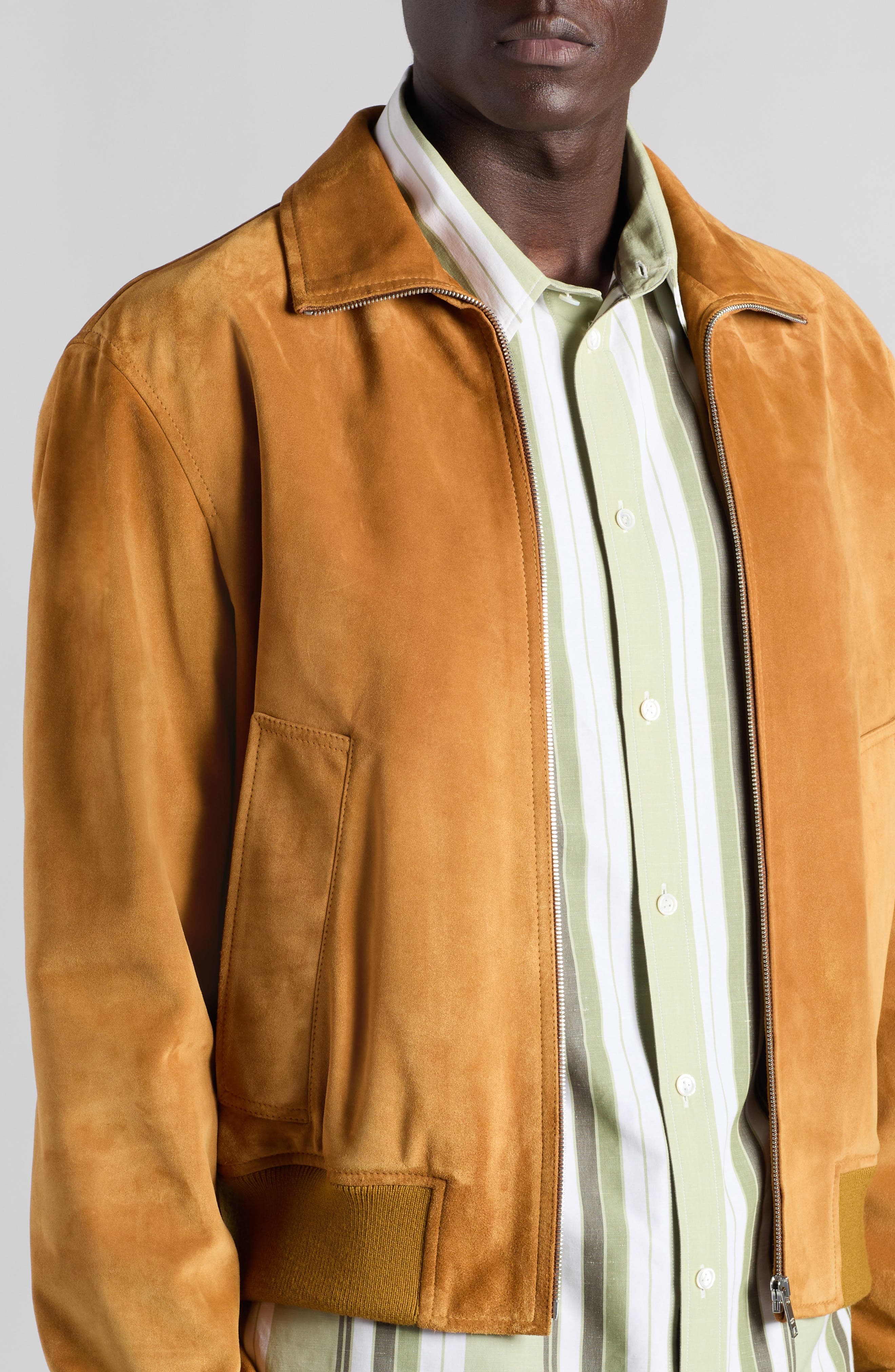 Bottega Veneta Suede Jacket in 7004 Peanut Butter at Nordstrom - 5