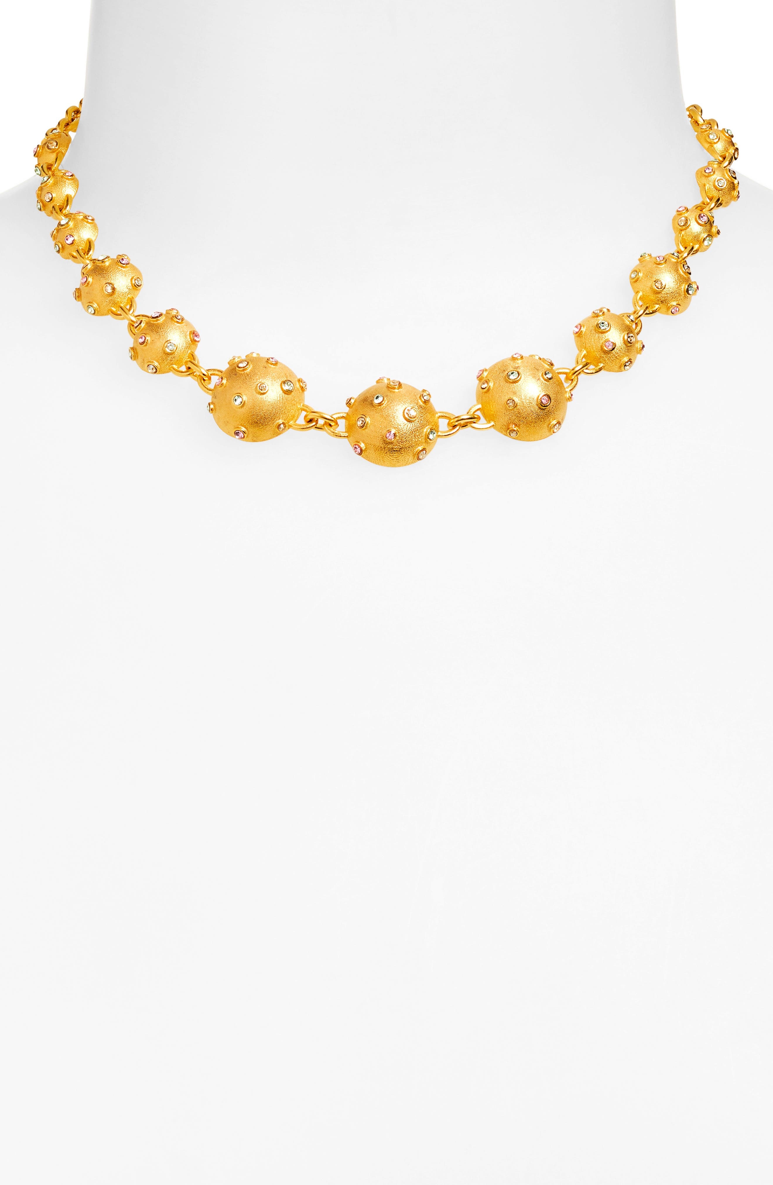 Oscar de la Renta Crystal Sphere Station Necklace in Multi at Nordstrom - 3