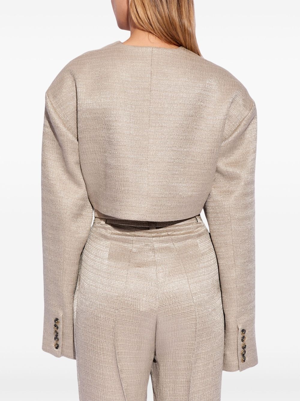 tied-waist cropped jacket - 4