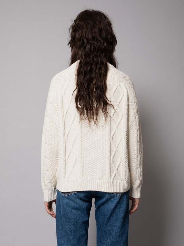 Jenny Cable Knit Chalk White - 5