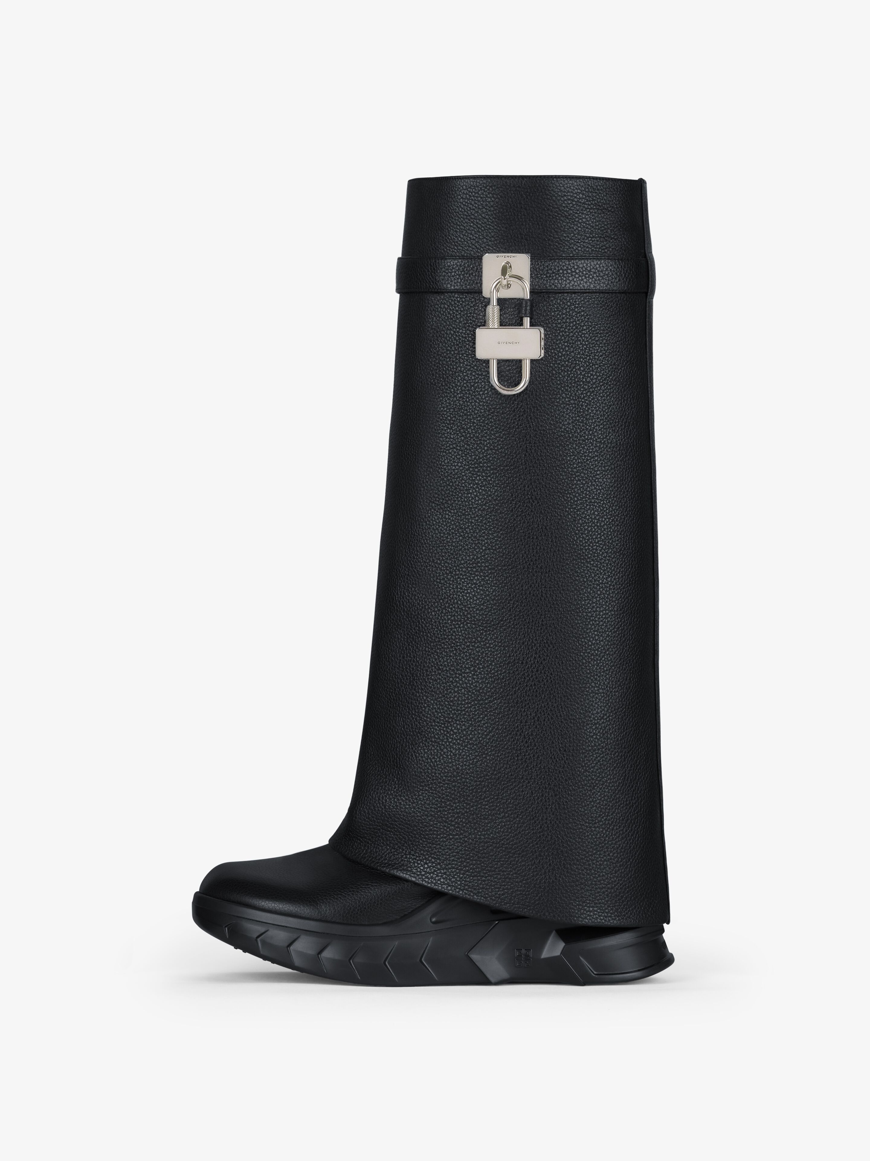 SHARK LOCK BIKER BOOTS IN GRAINED LEATHER - 4