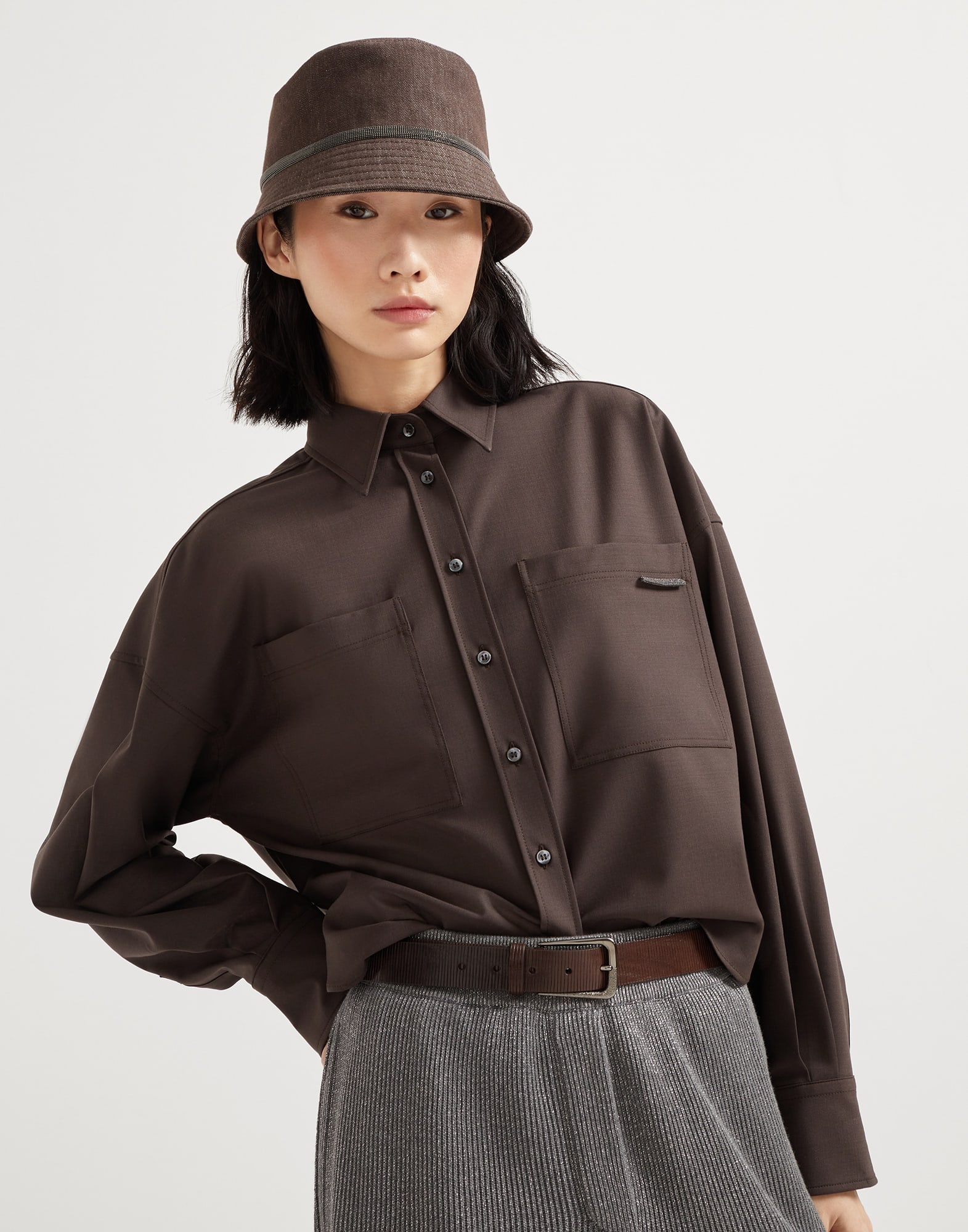 Tropical luxury wool shirt with shiny tab - 4