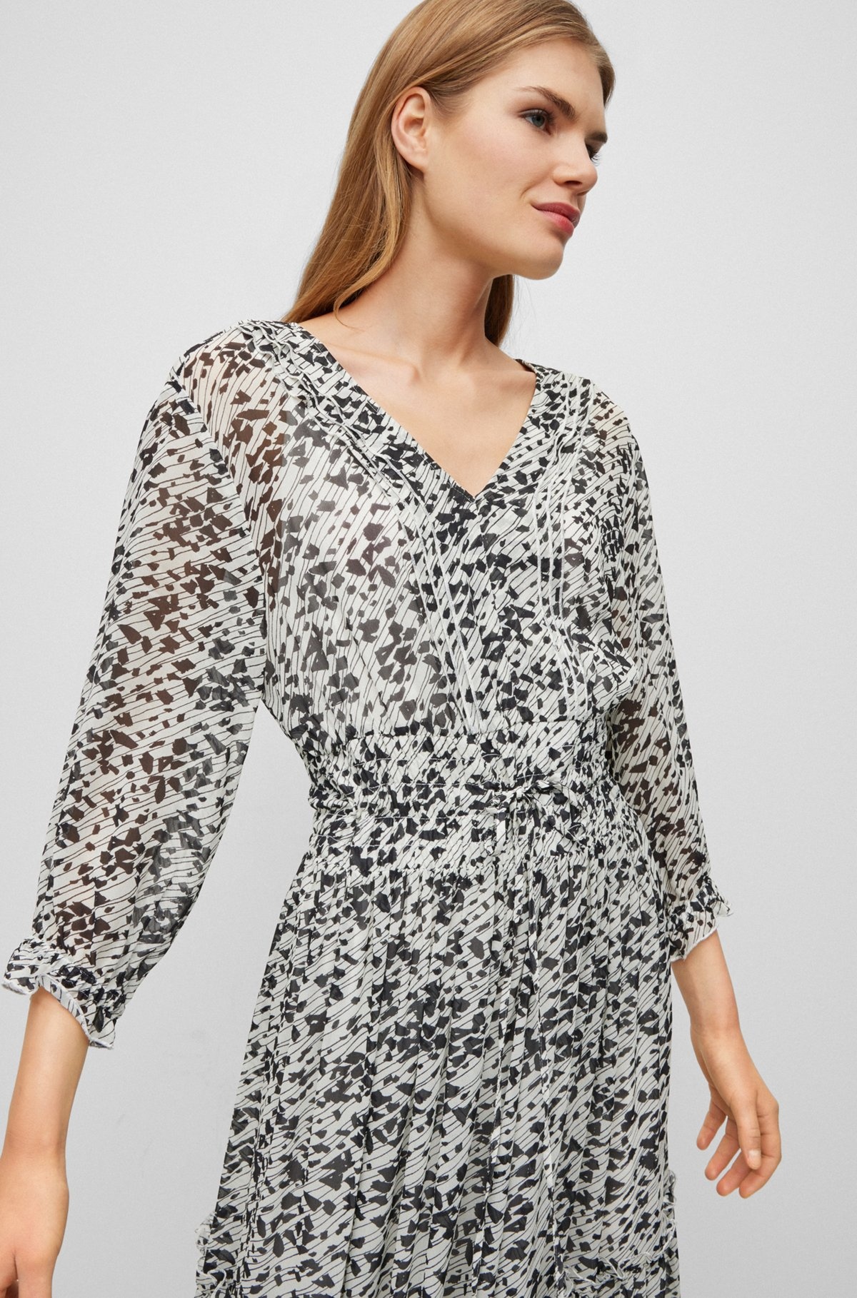 MAXI DRESS WITH SEASONAL PRINT AND V-NECKLINE - 5