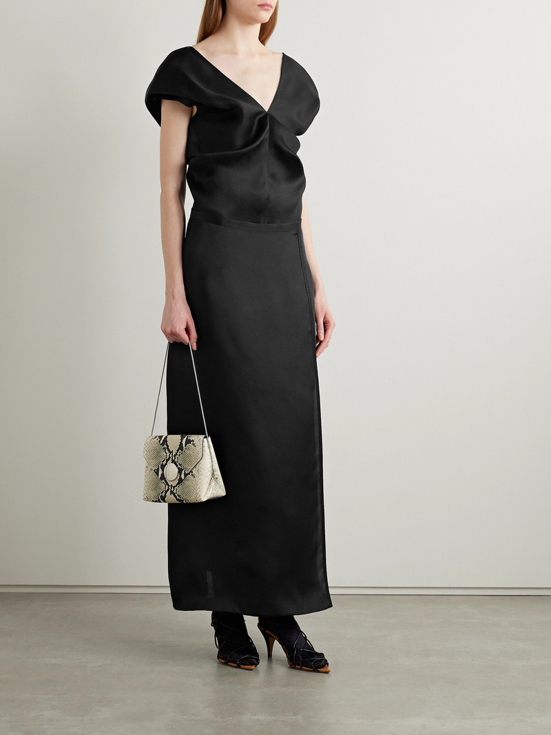 KHAITE Ami Draped Silk-gazar Top outlook