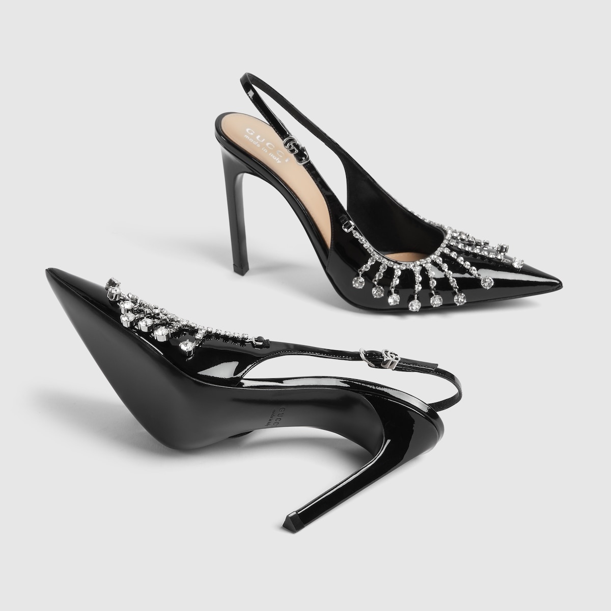 Women's pump with crystal chain - 6