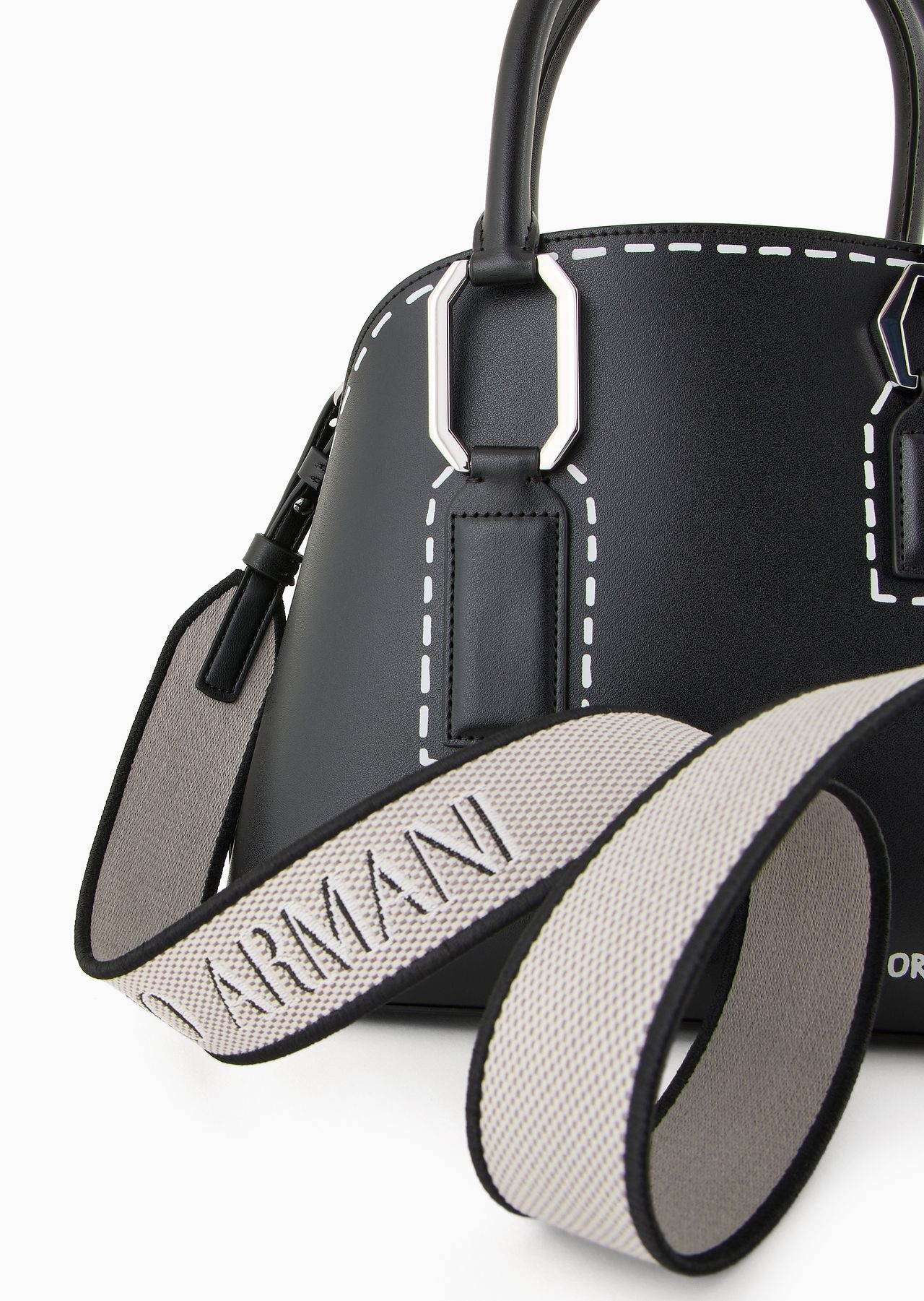 Trompe-l'œil print trapezoid handbag - 8