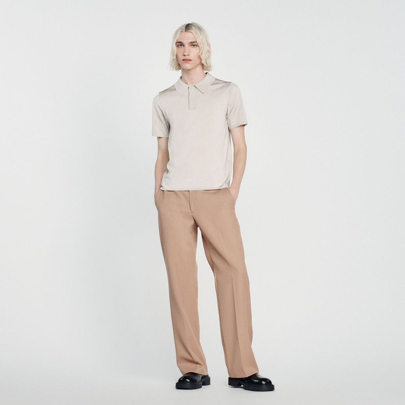Sandro Short-sleeve knitted polo shirt outlook