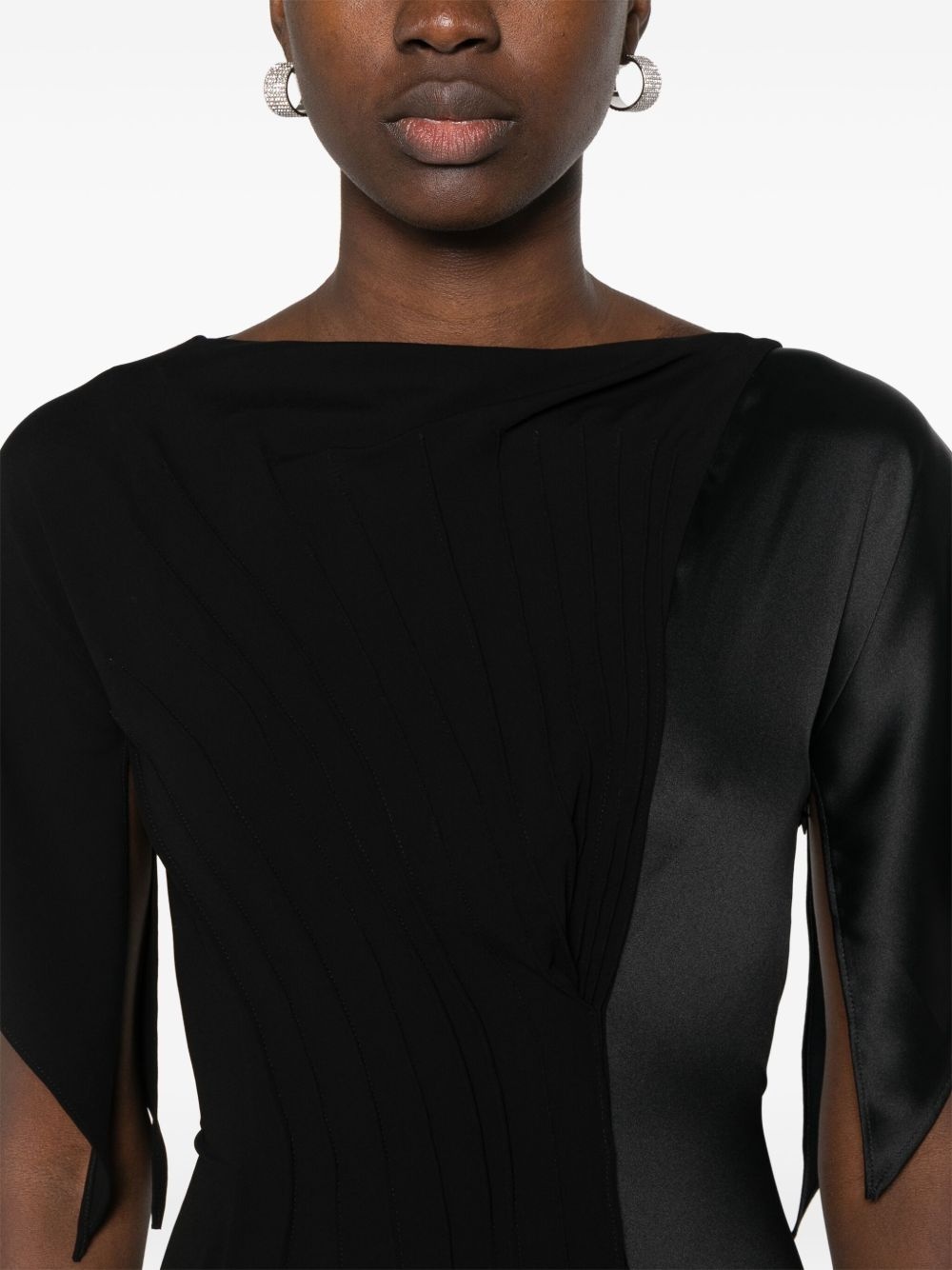 pleated asymmetric midi dress - 5