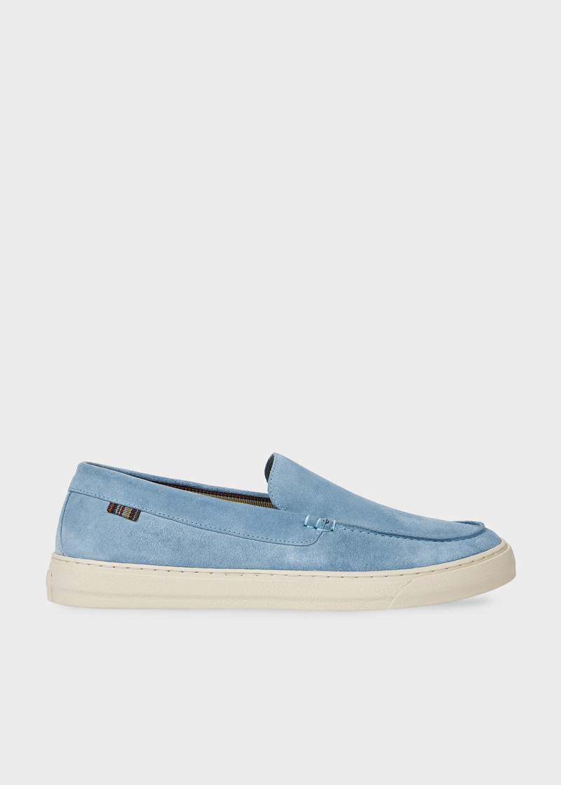Light Blue Suede 'Simeon' Loafers 1