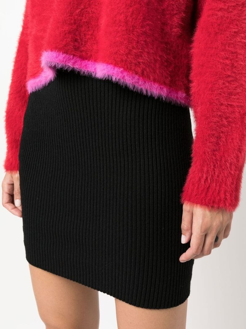 high-waisted knitted mini skirt - 8