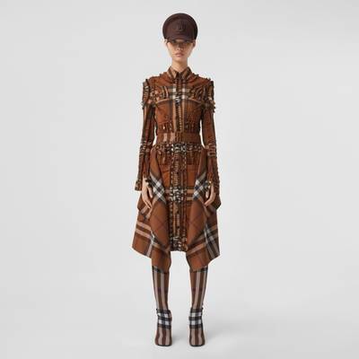 Burberry Pleated Check Stretch Jersey Shirt Dress outlook