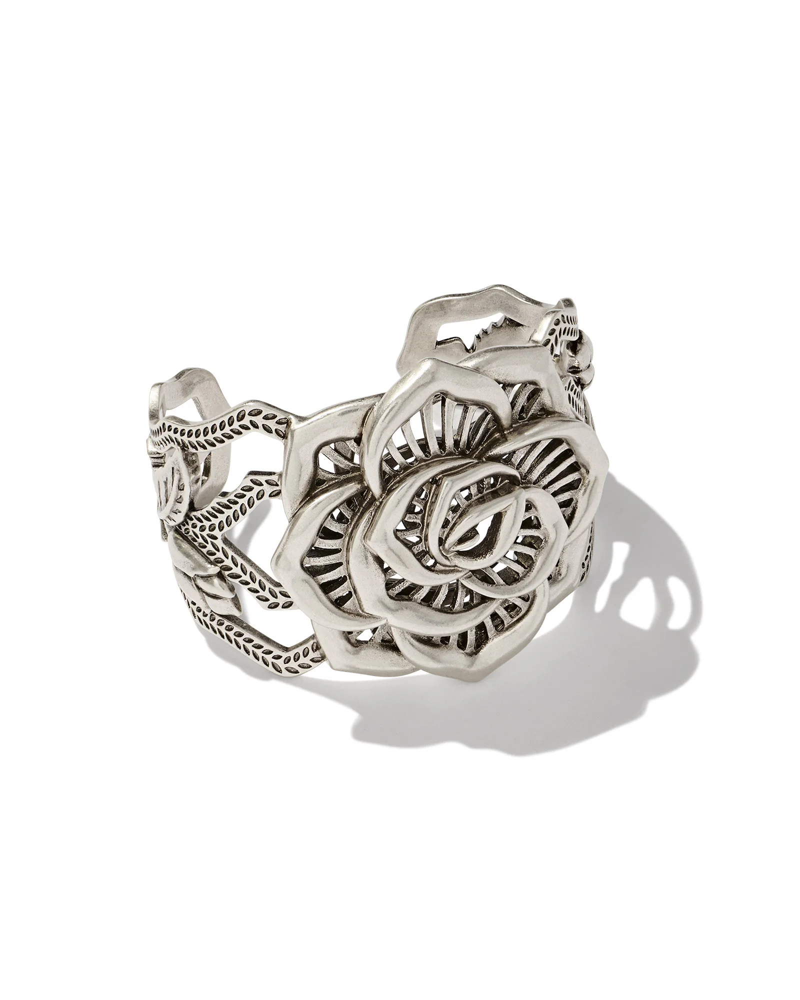 Ansel Rose Statement Cuff in Vintage Silver - 1